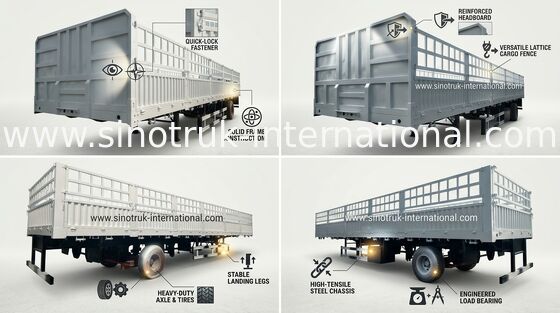 Xe tải rơ moóc bán chạy tốc độ cao cho ngành công nghiệp hậu cần 3 trục