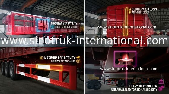 Trailer thép xe tải bán thép / Trailer giường thấp bán 30-60 tấn
