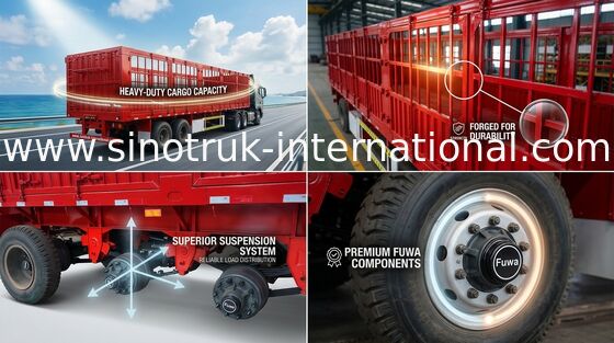 SINOTRUK Giường phẳng Bán xe tải rơ moóc cho container vận chuyển Hàng hóa số lượng lớn