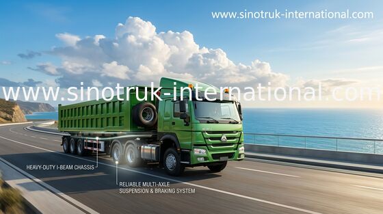 Thoải mái Dump Tipper Semi Trailer / Cấu trúc nhỏ gọn Rơ moóc Semi Dump