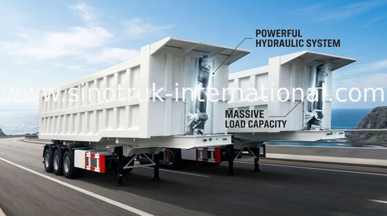 Xe tải rơ moóc tốc độ cao Tipper cho khai thác và xây dựng 25-45 CBM