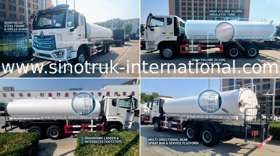 Sinotruk Howo Máy phun nước xe bể nước 10-25CBM 6 X 4 N7