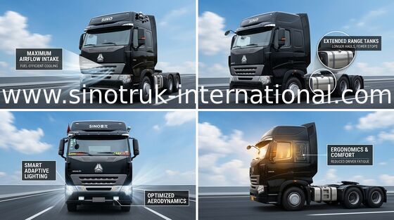 SINOTRUK HOWO A7 Quốc tế Xe tải kéo RHD, Head Truck Trailer