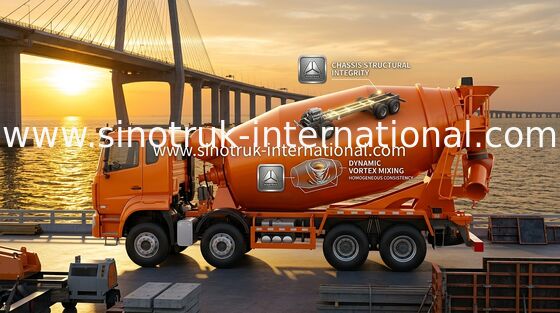 Sinotruk Howo N7 Xe tải trộn bê tông 6 X 4 Euro 2 380hp Cho xây dựng