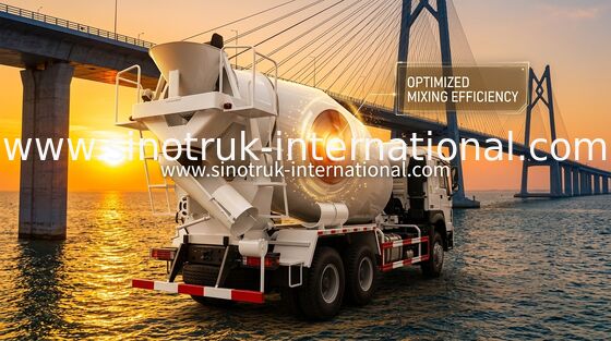 LHD 6×4 10 bánh Xe tải trộn bê tông HOWO Mã lực cao 340HP