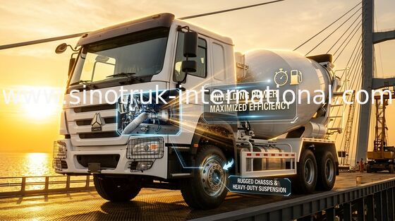 HOWO 8*4 12 bánh xe máy trộn bê tông 400HP 16CBM Công suất lớn
