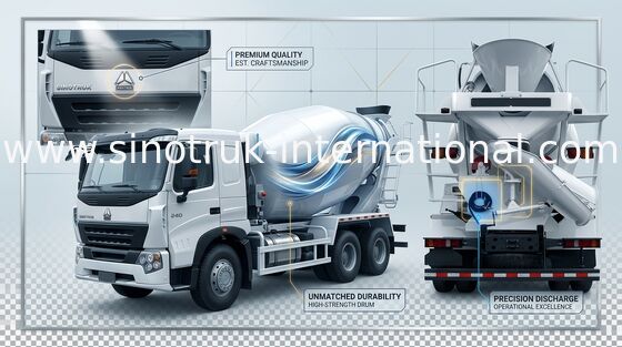 10CBM Máy trộn bê tông Xe tải Xây dựng / Trộn bê tông Trống Đoạn