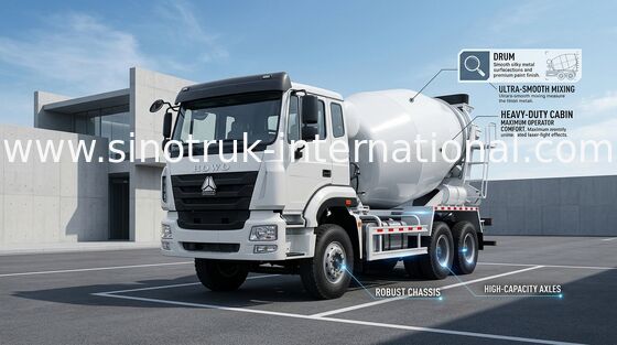 Xe trộn bê tông công nghiệp, xe trộn bê tông trộn sẵn RHD 6X4