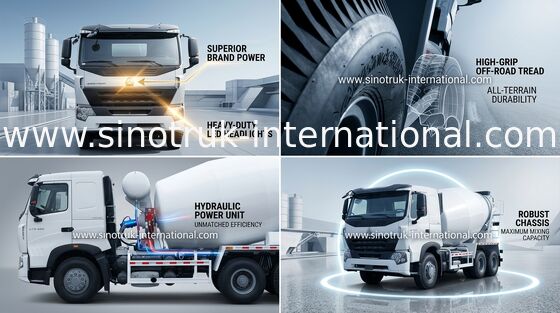 Xe trộn hỗn hợp bê tông di động, xe trộn bê tông công nghiệp Xe RHD 6X4