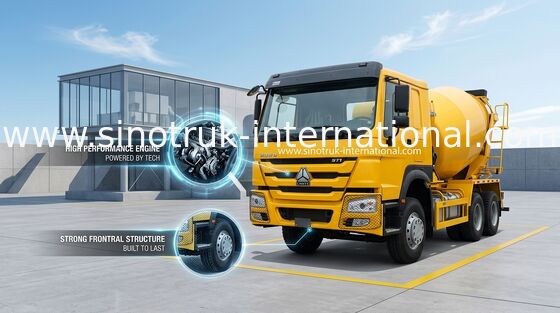 Loại truyền động 6x4 LHD Xe trộn bê tông SINOTRUK HOWO 371HP