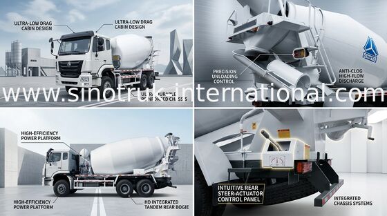 Xe trộn bê tông xi măng 10CBM SINOTRUK HOHAN Máy trộn bê tông