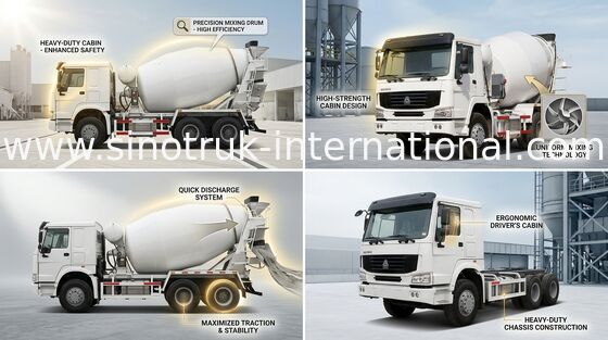 Xe trộn bê tông SINOTRUK HOWO 10CBM 336HP 6X4 LHD ZZ5257GJBN3841W