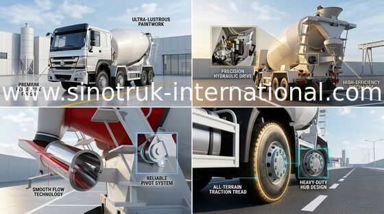 SINOTRUK HOWO Máy trộn bê tông 16CBM 371HP 8X4 LHD ZZ1317N3667A