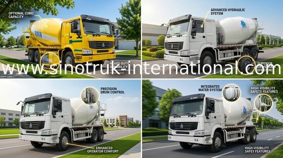 Xe trộn bê tông SINOTRUK HOWO 12CBM 336HP 6X4 LHD ZZ5257GJBN4048W
