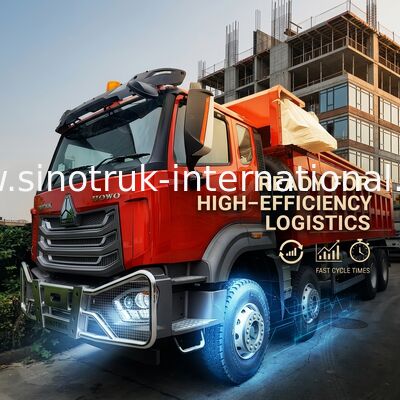 Super Bearing HOWO 8×4 Red Tipper. 371HP sức mạnh mạnh mẽ, 27CBM Capacity lớn, 80 ¢ 100T Heavy-Duty Transport