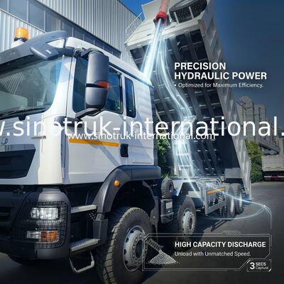 26.91CBM mạnh HOWO TX 8x4 Tipper Dump Truck với bánh xe 12.00R20