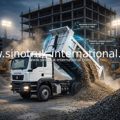Khung xe tải ben SINOTRUK TX với động cơ 371HP, tải trọng 30-40 tấn và tùy chọn LHD / RHD