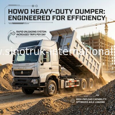 inotruk New Howo Tipper Dump Truck Chassis Weichai Động cơ 8 × 4 LHD 430HP