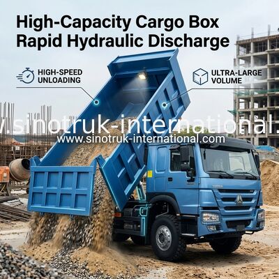 380hp Sinotruk Howo 8x4 Dump Truck 12 bánh HW76 ZZ3317V3567B1R RHD Elegant Blue