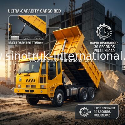 Xe tải hạng nặng đa năng với kích thước thùng hàng 5800*3200*1800mm và cabin xe HW7D
