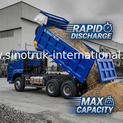 Hoạt động mạnh mẽ đa năng HOWO 6x4 380HP Blue Dump Truck với 20CBM Box hàng hóa vuông và chống nước Tarp Flip Cove