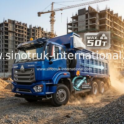 SINOTRUK HOHAN NEW HOWO 30 - 40 Tons RHD 10 Wheel Tarpaulin Cho Xây dựng Màu xanh hiệu quả cao nâng và thả