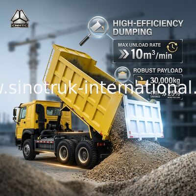 Sinotruk Howo Tipper Dump Truck 6 × 4 Lhd 10 bánh xe 20CBM Cargo Box Lốp khai thác