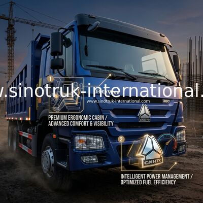 8X4 Blue Tipper Dump Truck 380hp 12 bánh Đen H77L ZZ3317V3567B1 U Type