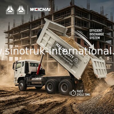 30 - 40 Tons RHD 10 Wheels Tarpaulin Sinotruk Howo 6x4 Xe tải đẩy cho xây dựng