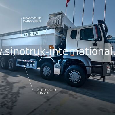 Sinotruk HOHAN New HOWO 8X4 Dump Truck 380hp 12 bánh Đen H77L ZZ3317V386JB1R U Type