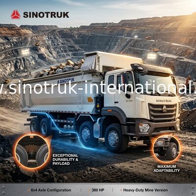 Sinotruk Hohan New HOWO Tipper Dump Truck N7 6 × 4 10 bánh 380hp RHD U loại Bán tự động
