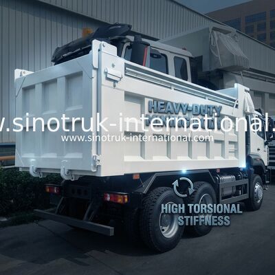 Sinotruk Tipper Dump Truck Sản phẩm mới 6 × 4 Nx 20CBM Màu trắng với bạt bọc tự động