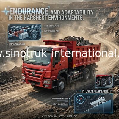 SINOTRUK HOWO 380HP LHD Chiếc xe tải 6X4 Đỏ