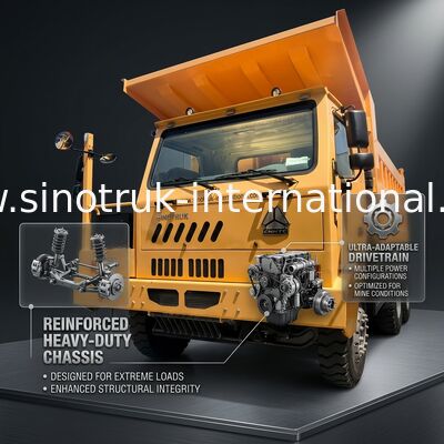 Sinotruk Howo Mining Tipper Dump Truck 90Tons 6 × 4 Cơ thể hàng hóa thép mạnh