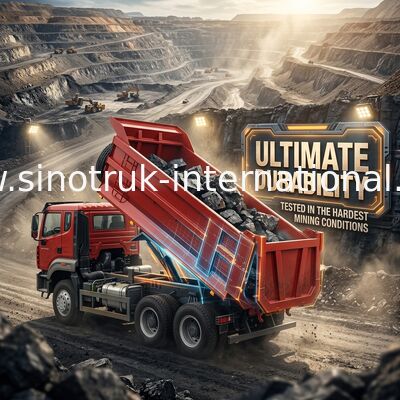 SINOTRUK HOWO N7 Tiper Dump Truck 6 × 4 10 bánh 380hp Đối với xuất khẩu U loại dễ dàng để thả