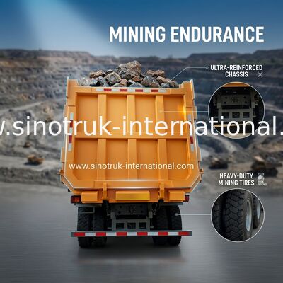 SINOTRUK Heavy Duty Tipper Dump Truck LHD Với Cabin Skeleton Tăng cường cao đơn phương 371HP