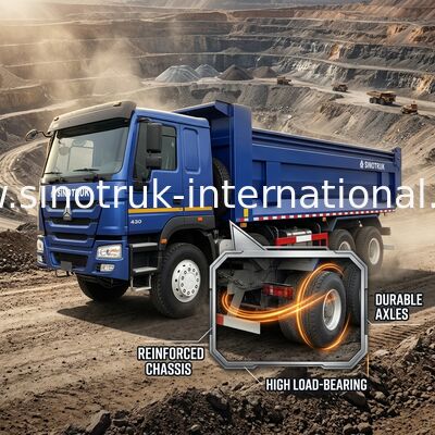 RHD 8×4 12 bánh ZZ3317V3847B1R Sức mạnh cao tiêu thụ nhiên liệu thấp380HP Blue HOWO Tipper Truck