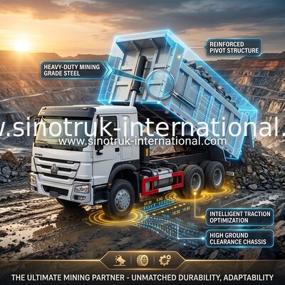 ZZ3257V3847B1 Sức mạnh cao HOWO Xe tải 6 × 4 10 bánh 400HP Tiêu thụ nhiên liệu thấp