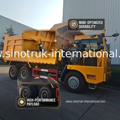 Xe tải tự đổ hạng nặng SINOTRUK LHD với bộ xương có độ bền cao đơn phương màu vàng