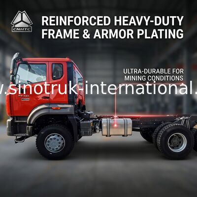 Sinotruk New Howo Tipper Dump Truck Chassis Weichai Động cơ 6 × 4 LHD Màu cam