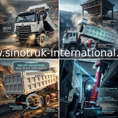 Xe tải tự đổ hạng nặng SINOTRUK HOWO Nâng phía trước 8 × 4 RHD