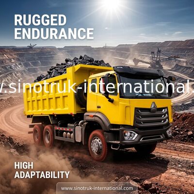 Sinotruk Tipper Dump Truck NX 6 × 4 10 bánh Weichai 380hp Big Tray