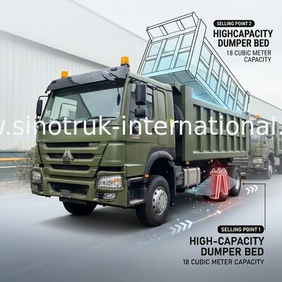 RHD 6×4 10 bánh ZZ3257V3847B1R 400HP Xanh HOWO Xe tải cao mã lực