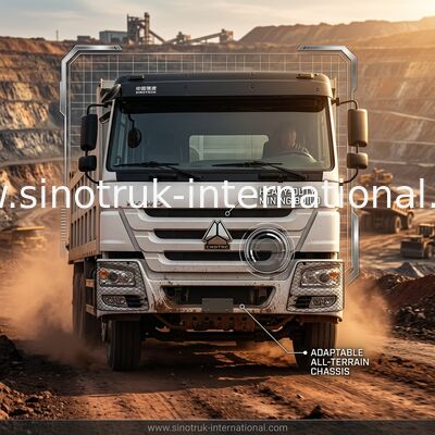 SINOTRUK HOWO Xe tải tự đổ 6 × 4 400HP 20CBM Trắng LHD 10Wheels
