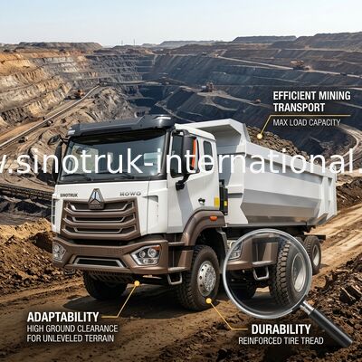 Xe ben HOWO N7 Cab LHD 12 bánh 8X4 400HP để khai thác loại U