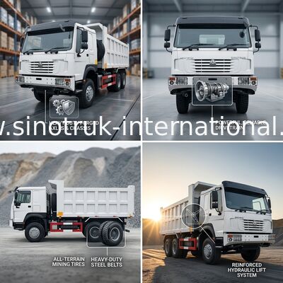 Xe tải tự đổ Sinotruk Howo Tipper 6 × 6 dẫn động bốn bánh 10 bánh 380Hp