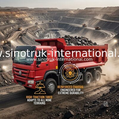 Sinotruk Howo Tipper Dump Truck 380hp 6 × 4 20CBM U Type Box 10 bánh xe