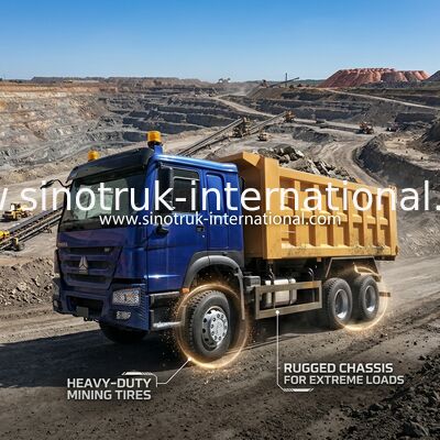Màu xanh vàng SINOTRUK HOWO 400HP 6x4 TIPPER DUMP TRUCK LHD Euro II