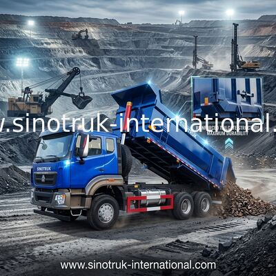 SINOTRUK HOWO Xe tải đổ rác 6 × 4 10 bánh RHD 380Hp U loại một đèn cảnh báo