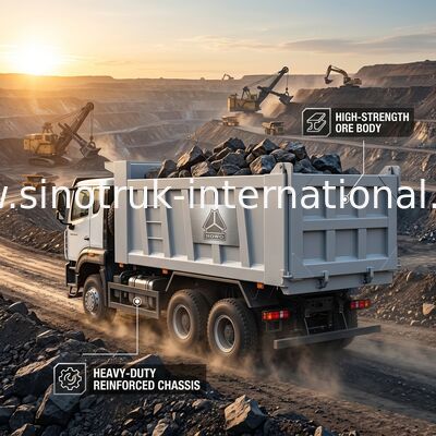 Mã lực cao 400HP Xe ben HOWO White Tipper LHD 6×4 10 bánh